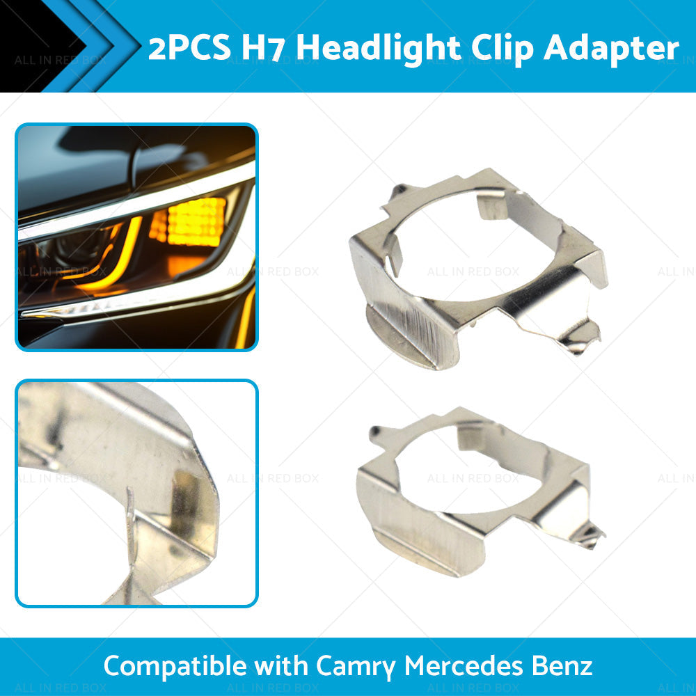 1 Pair LED Headlight H7 Clip Adapter Holder Suitable for Camry Mercedes Benz-1