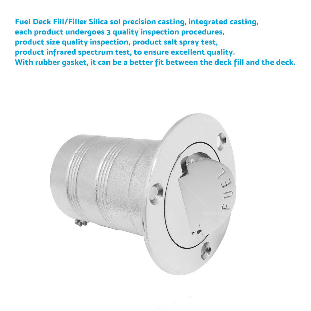 1. 5 inch Fuel Deck Fill Keyless Polished Fuel Filler Stainless Steel For Marine Boat-2