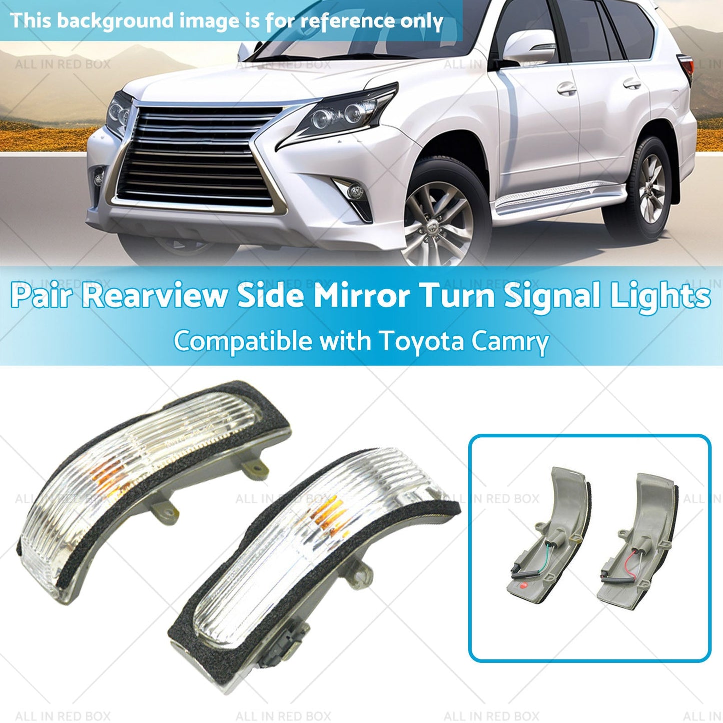 2x Rearview Side Mirror Turn Signal Lights Suitablefor 06-11 Toyota Camry Aurion-2