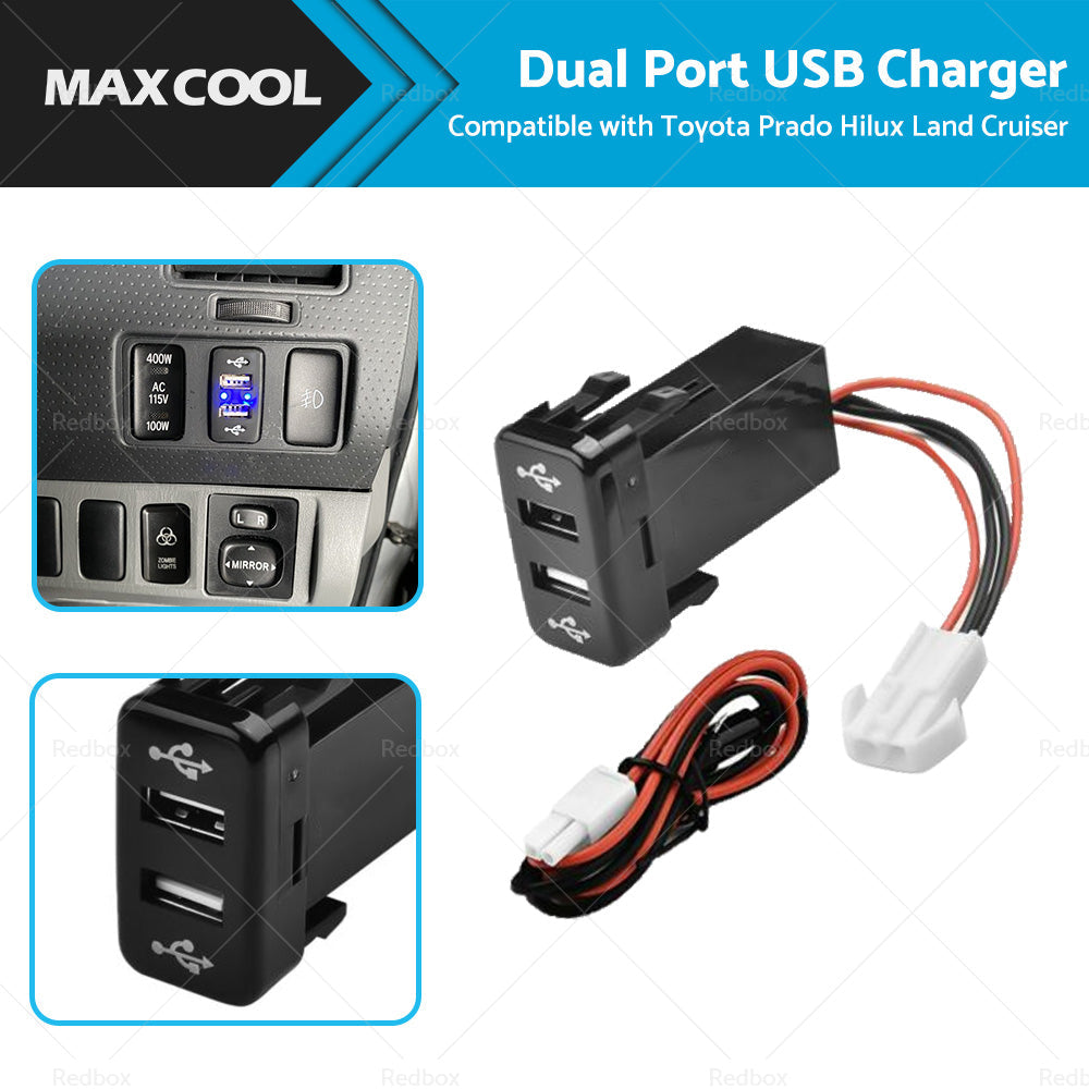 Dual USB Socket Audio Charger Suitable For Toyota Hilux Prado Land Cruiser-1