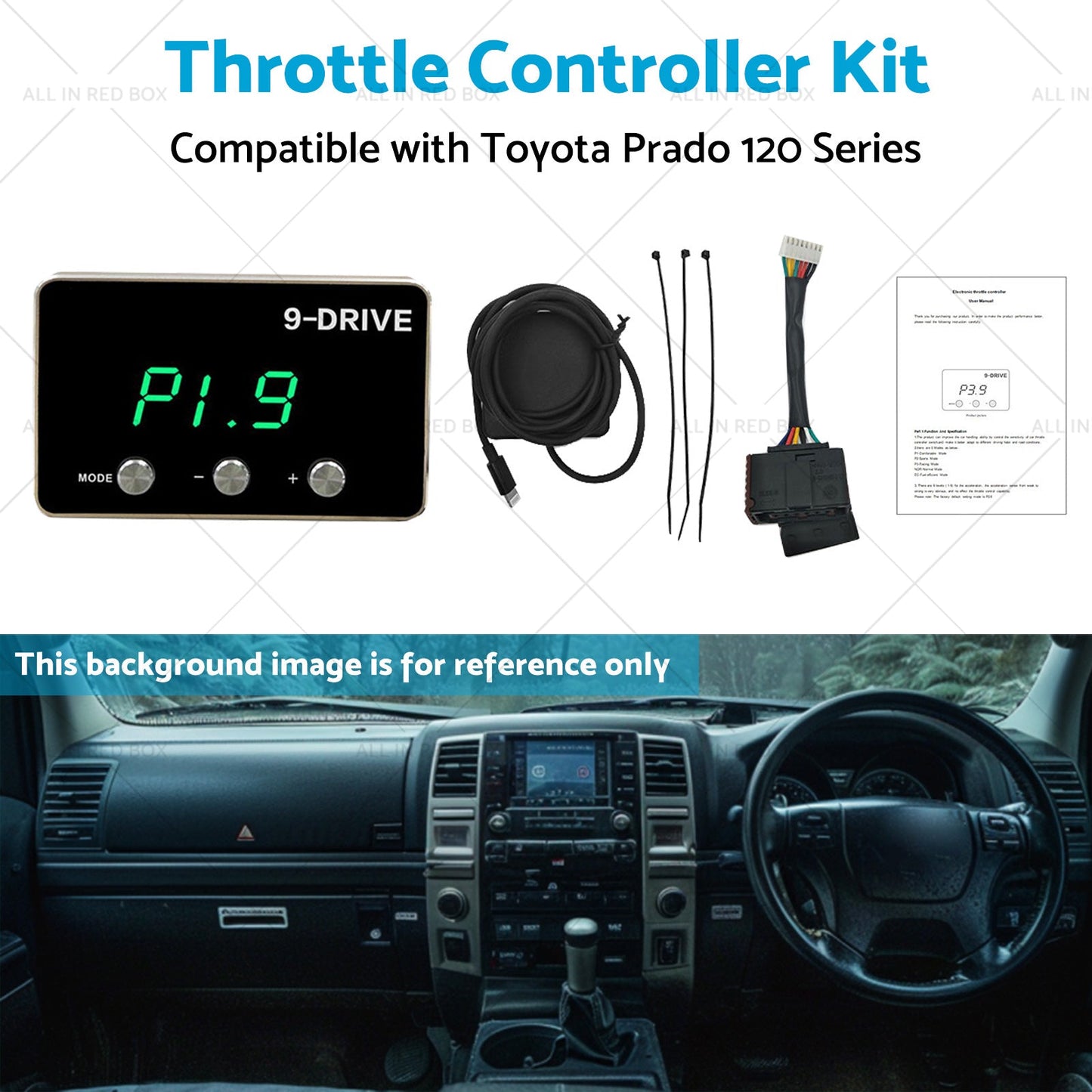 9 Mode Throttle Controller Kit Suitable for Toyota Prado 120 Series 2002-2009-3