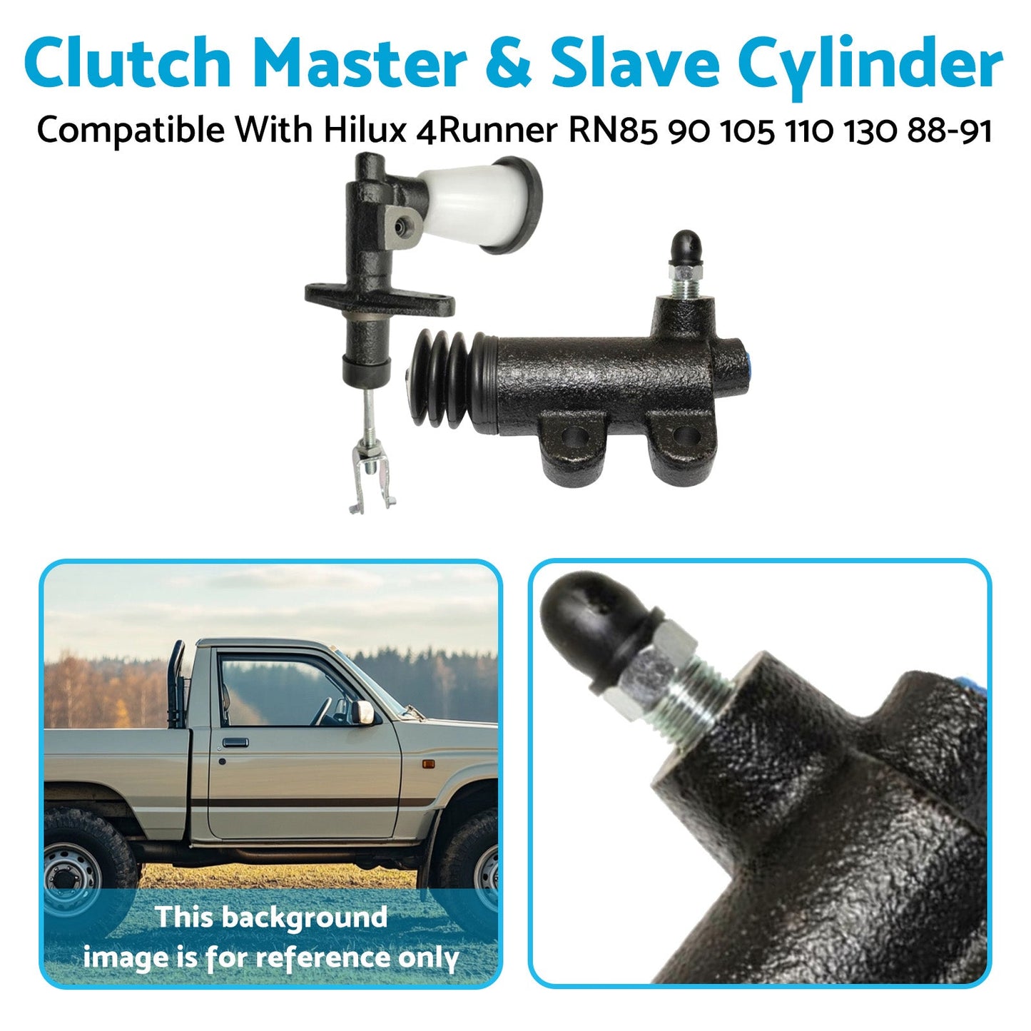 Clutch Master Slave Cylinder Kit Suitable For Toyota 4Runner RN130 2.4L 1988-91-4
