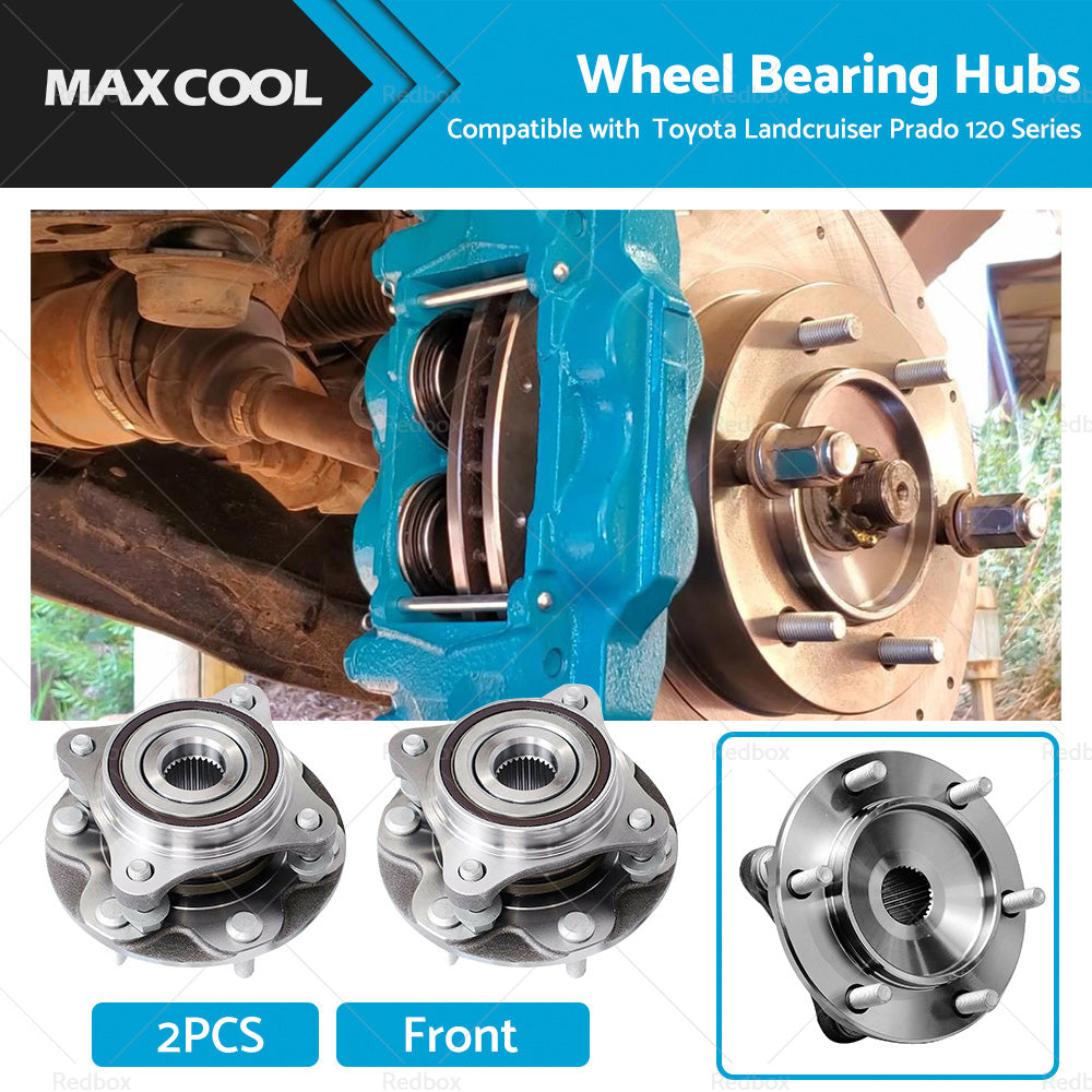 2PCS Front Wheel Bearing Hubs Suitable For Toyota Landcruiser Prado 120 Series-0