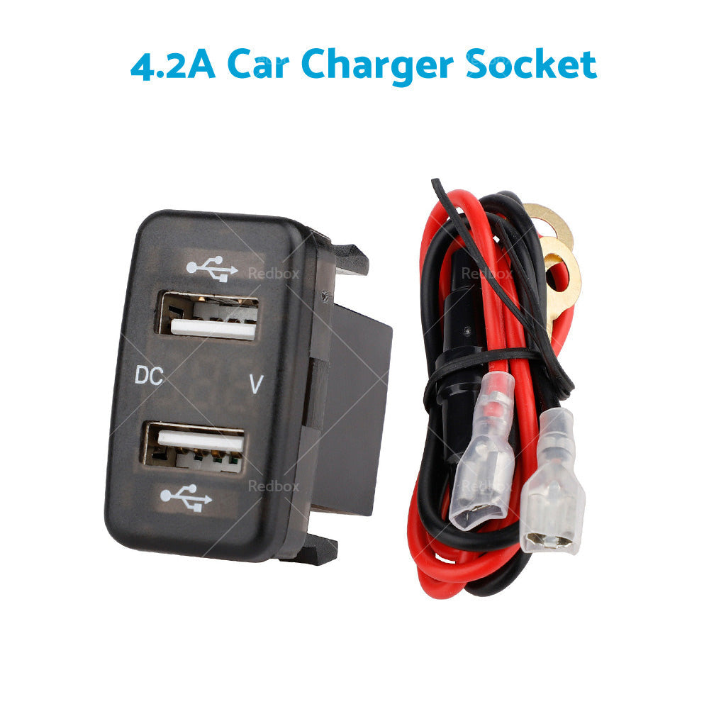 4. 2A Car Charger Socket Voltmeter Suitable For Toyota Hilux Prado Land Cruiser-1