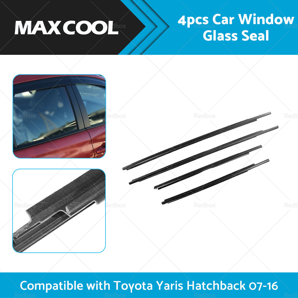 4PCS Window Glass Seal Weatherstrip Suitable For Toyota Yaris Hatchback 07-16-2