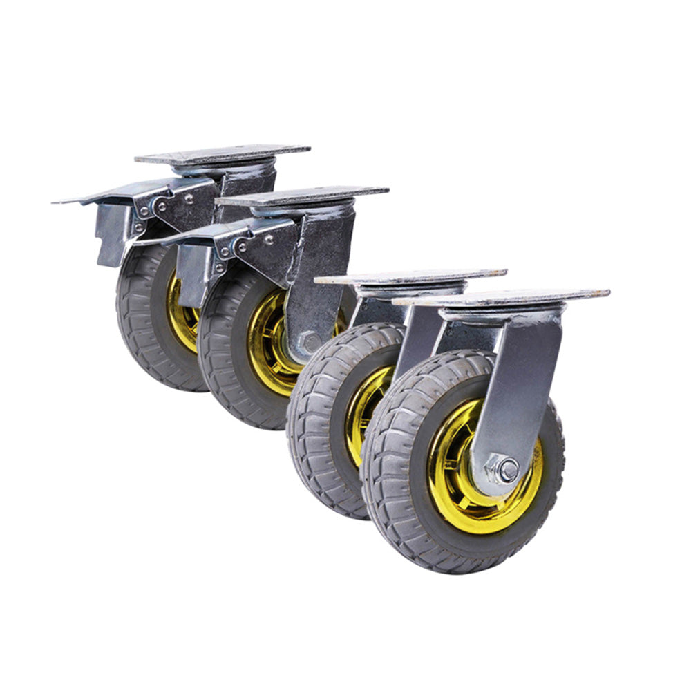 4X 6 inch or 150mm Heavy Duty Swivel Caster Wheels Castor 1000KG Load,2 with Brakes-1