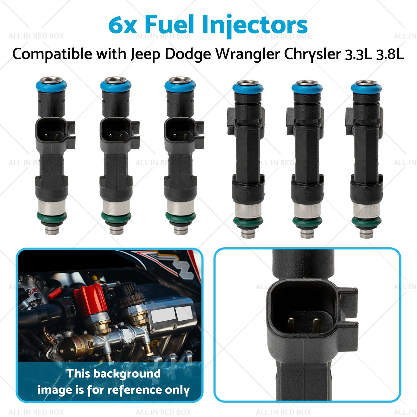 0280158119 6x Fuel Injectors Suitable for Jeep Dodge Wrangler Chrysler 3. 3L 3. 8L
