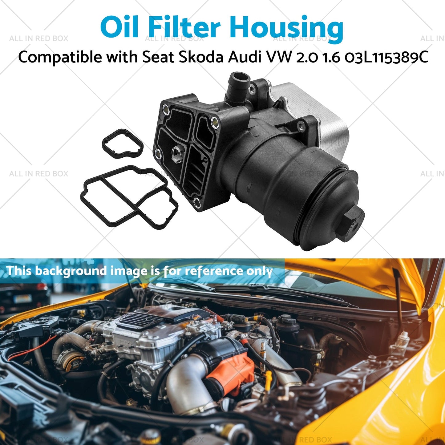 1x Oil Filter Housing Filter Cap and Gasket Suitable For Seat Skoda Audi VW 2. 0 1. 6
