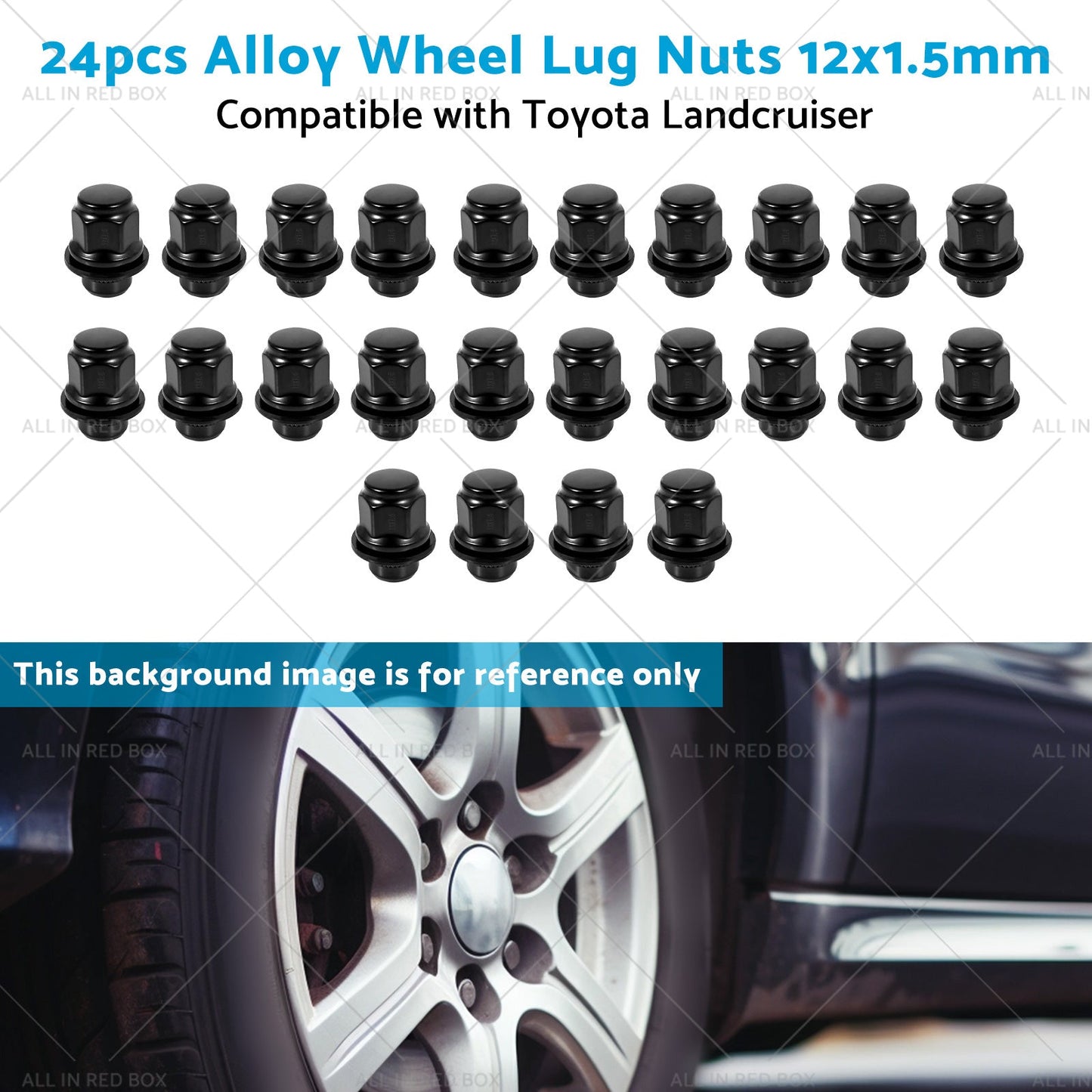 24pcs Extreme 12x1. 5mm Alloy Wheel Lug Nuts Suitable for Toyota Landcruiser 200-4