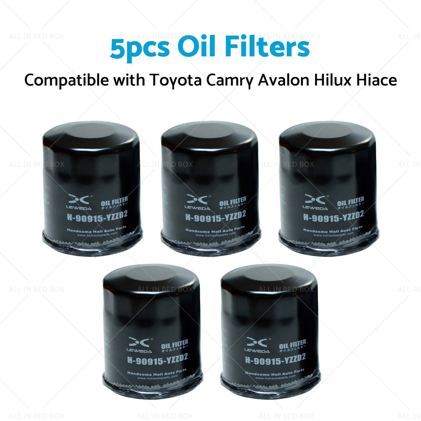 5x Oil Filter Suitable for Toyota Camry Avalon Hilux Hiace 90915-YZZD2 1KDFTV-3