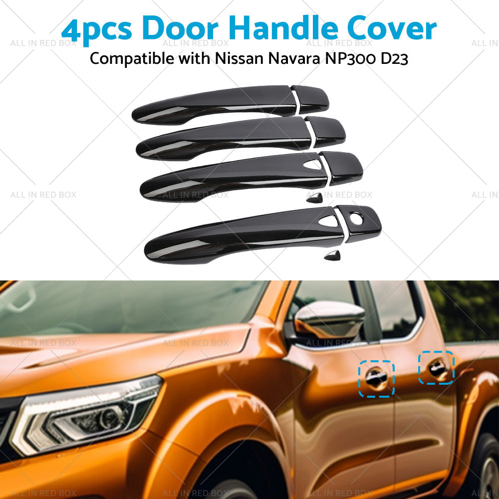 4PCS Black Door Handle Cover Suitable for Nissan Navara NP300 D23 2015-Onwards-3