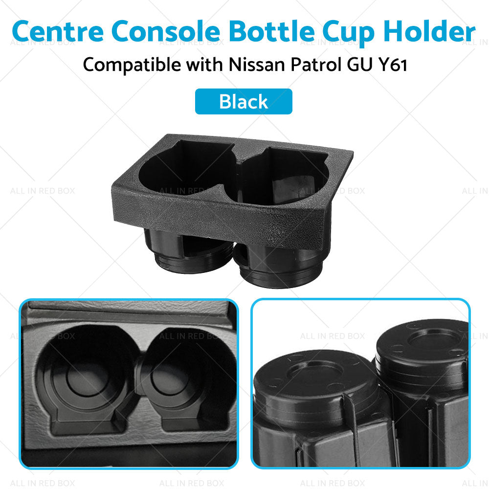 Black Front Centre Console Bottle Cup Holder Suitable For Nissan Patrol GU Y61-3