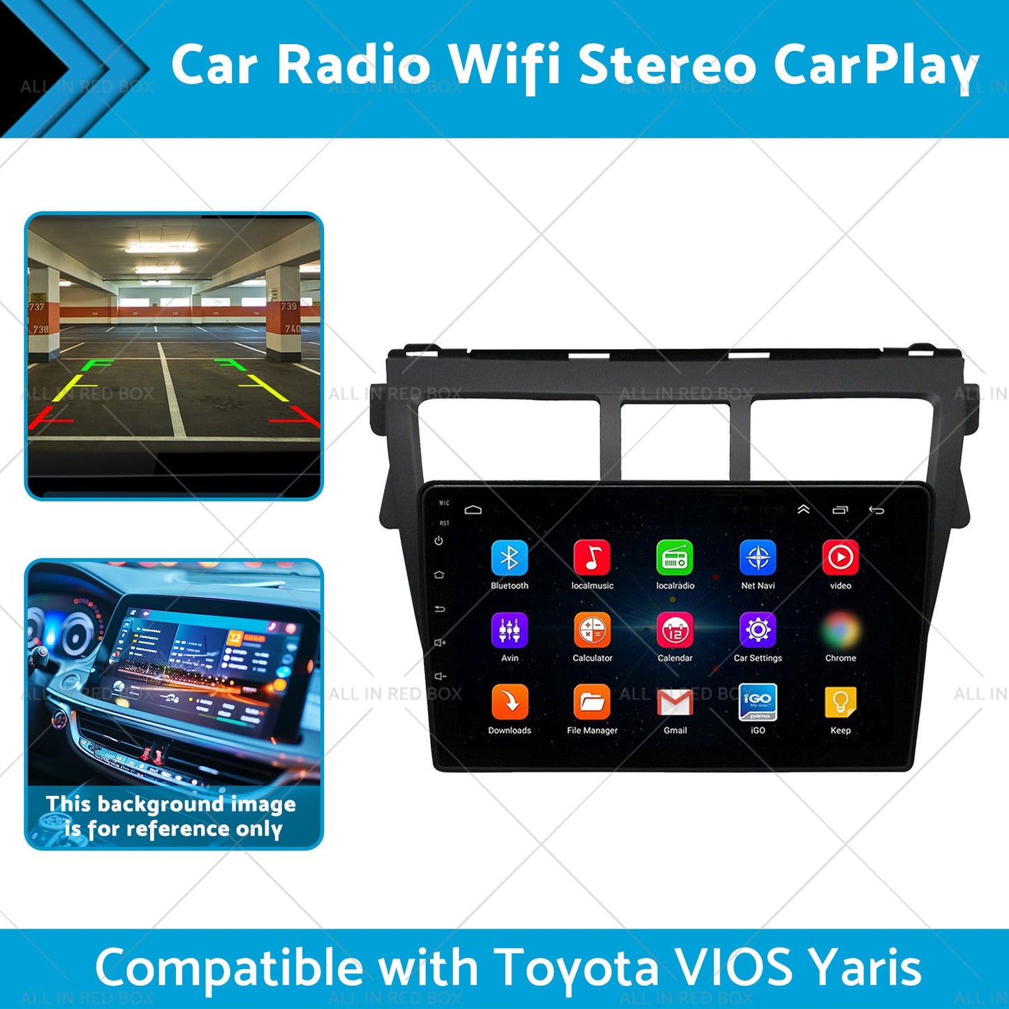 Android 13 Car Radio Wifi Stereo CarPlay Suitable for Toyota VIOS Yaris 07-12-1