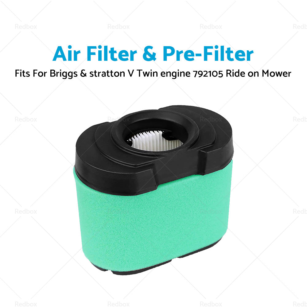 Air Filter and Pre-Filter For Briggs and Stratton V Twin Engine 792105 Ride on Mower-1