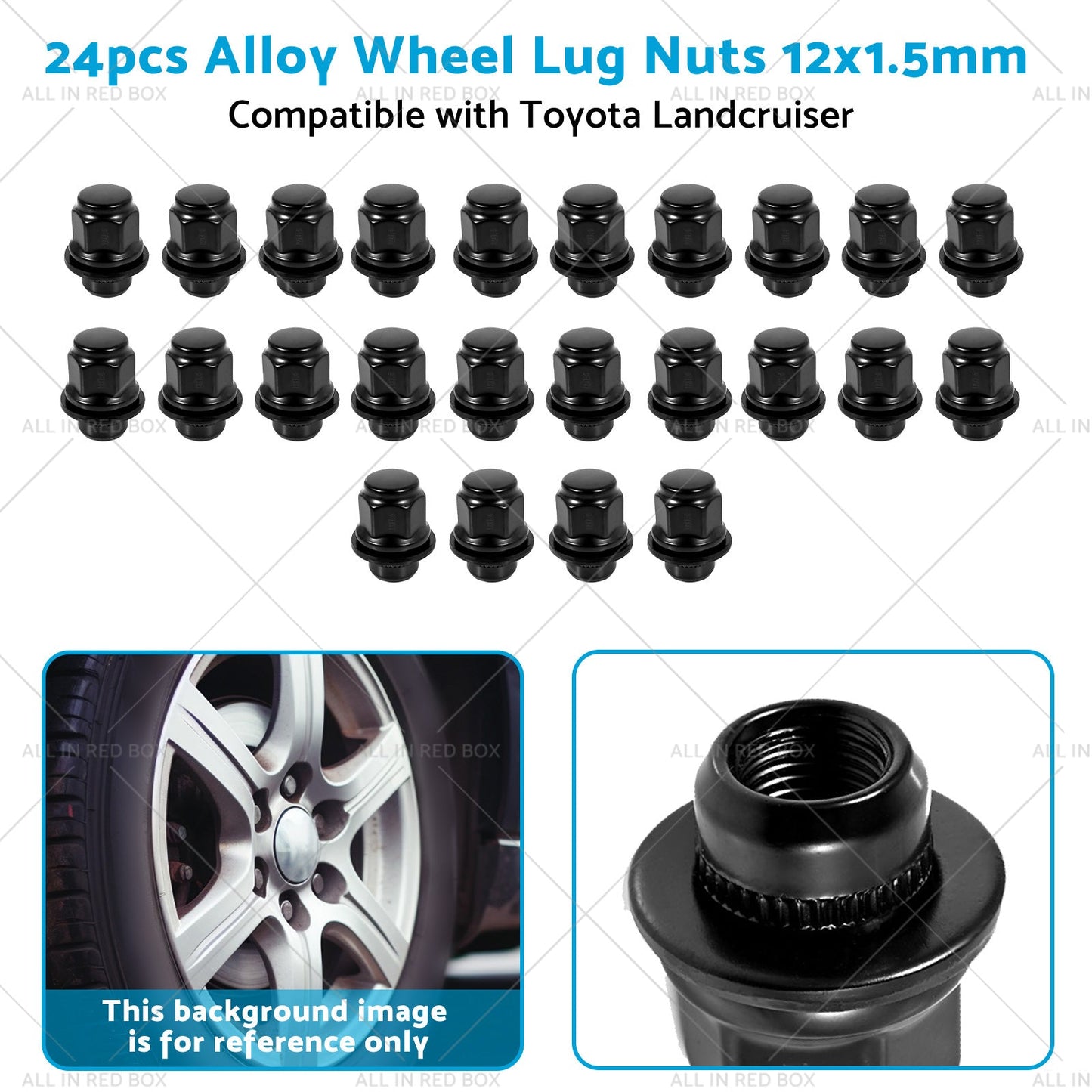 24pcs Extreme 12x1. 5mm Alloy Wheel Lug Nuts Suitable for Toyota Landcruiser 200-3
