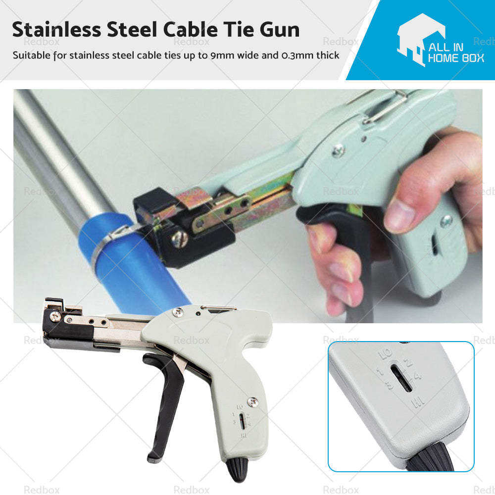 Stainless Steel Cable Tie Gun Tool Automatic Tightener Tensioner Cutter-0