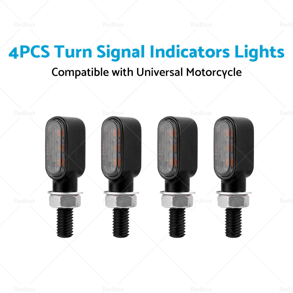 4x Motorcycle Indicators Turn Signal Blinkers Amber Mini LED Light Universal AU-3