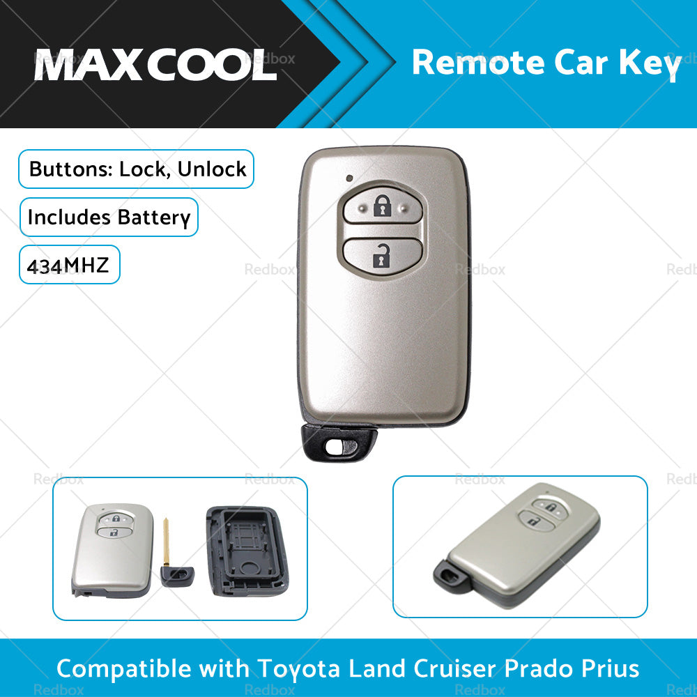 2 Buttons Complete Remote Car Key Suitable For Toyota Land Cruiser Prado 434MHZ-4