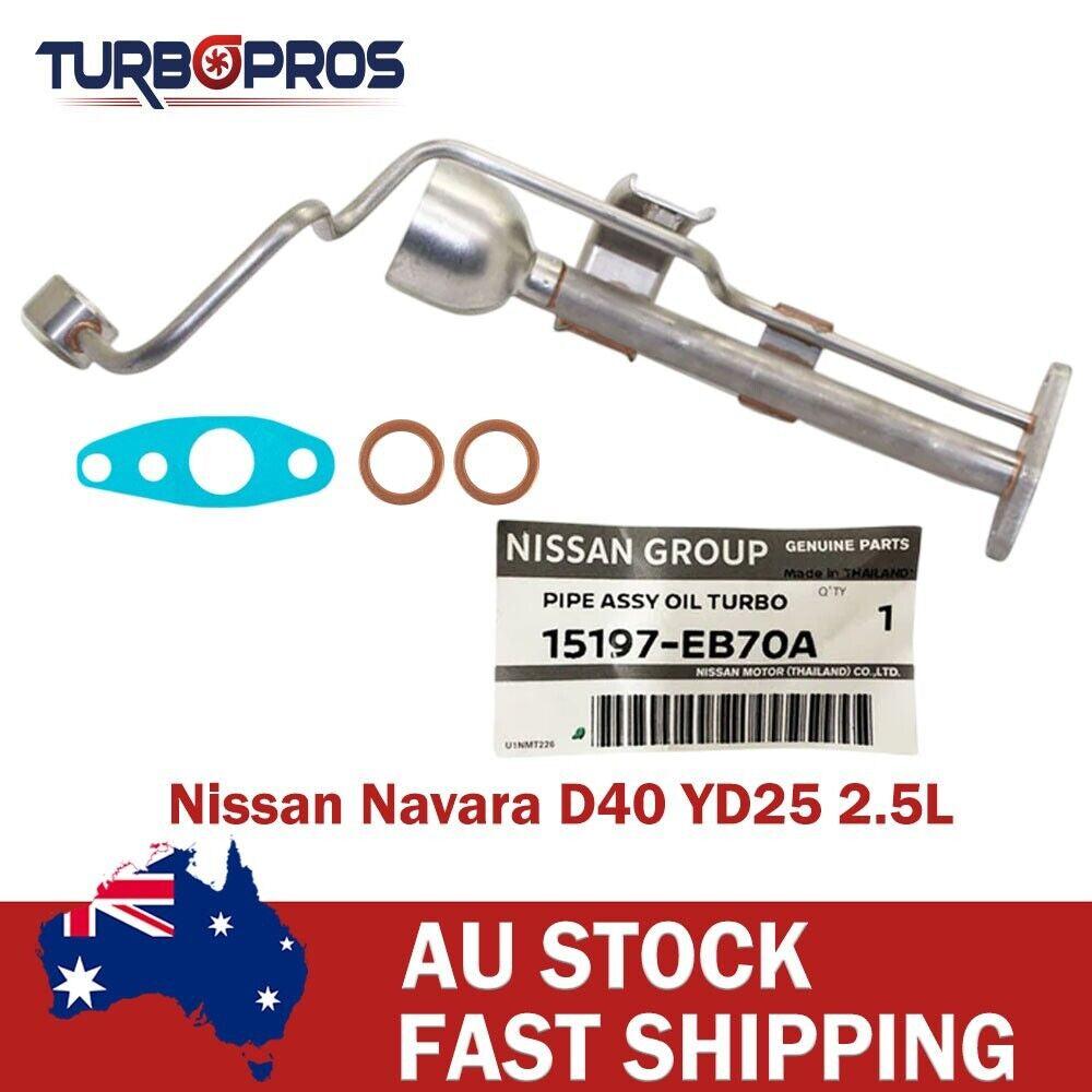 Genuine Turbo Oil Feed&Return Pipe+Gaskets for Nissan Navara D40 YD25 2.5L