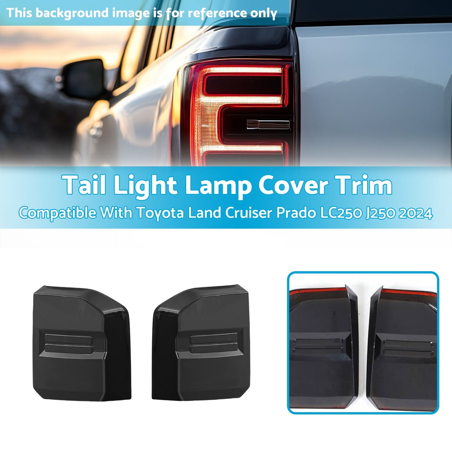 2X Tail Light Lamp Cover Trim Suitable For Toyota Land Cruiser Prado LC250 2024-4
