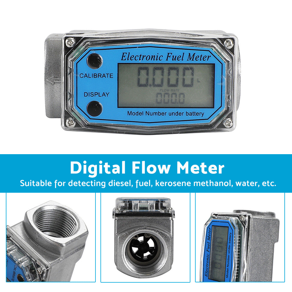 1/1.5/2 inch Turbine Digital Diesel Water Fuel Flow Meter Oval Gear Flow Gauge-3