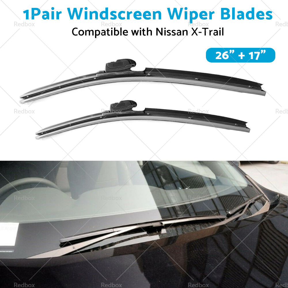 Wiper Blades Suitable for Nissan X-Trail T32 2014-2022 Front Pair 26inch 17inch