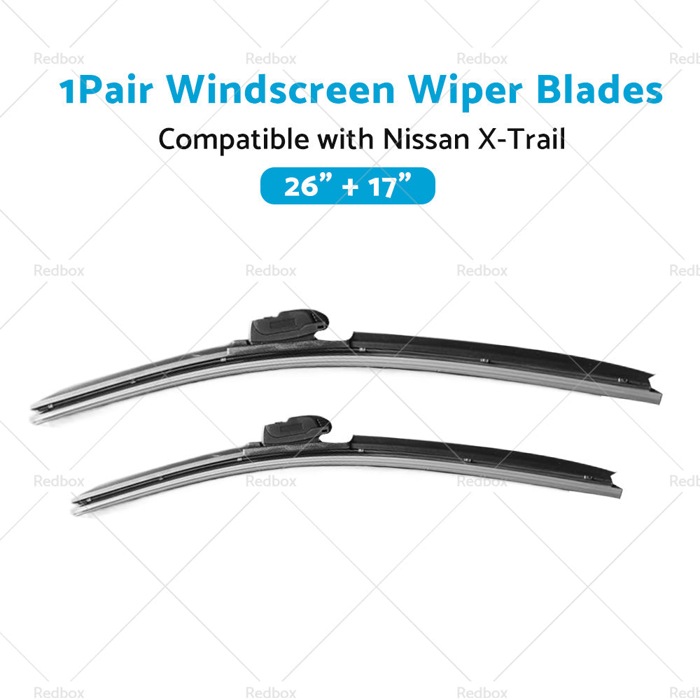 Wiper Blades Suitable for Nissan X-Trail T32 2014-2022 Front Pair 26inch 17inch