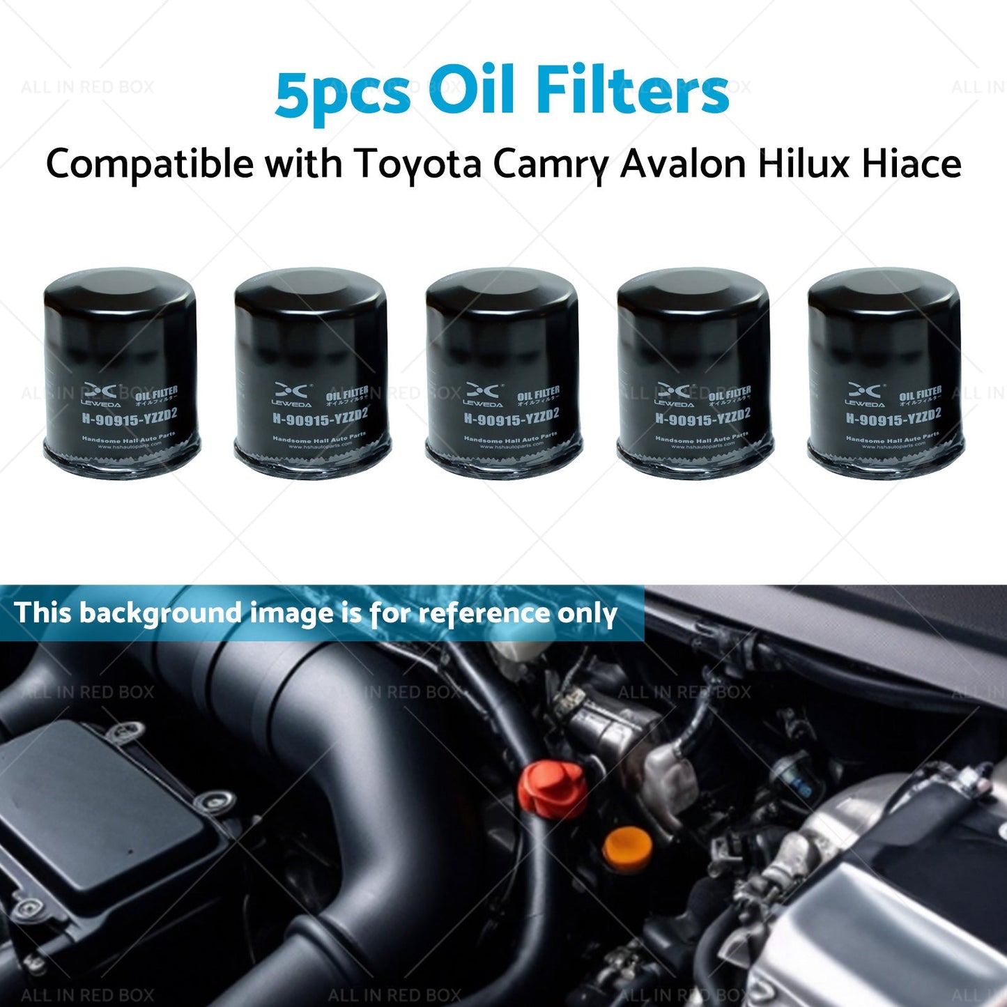 5x Oil Filter Suitable for Toyota Camry Avalon Hilux Hiace 90915-YZZD2 1KDFTV-4