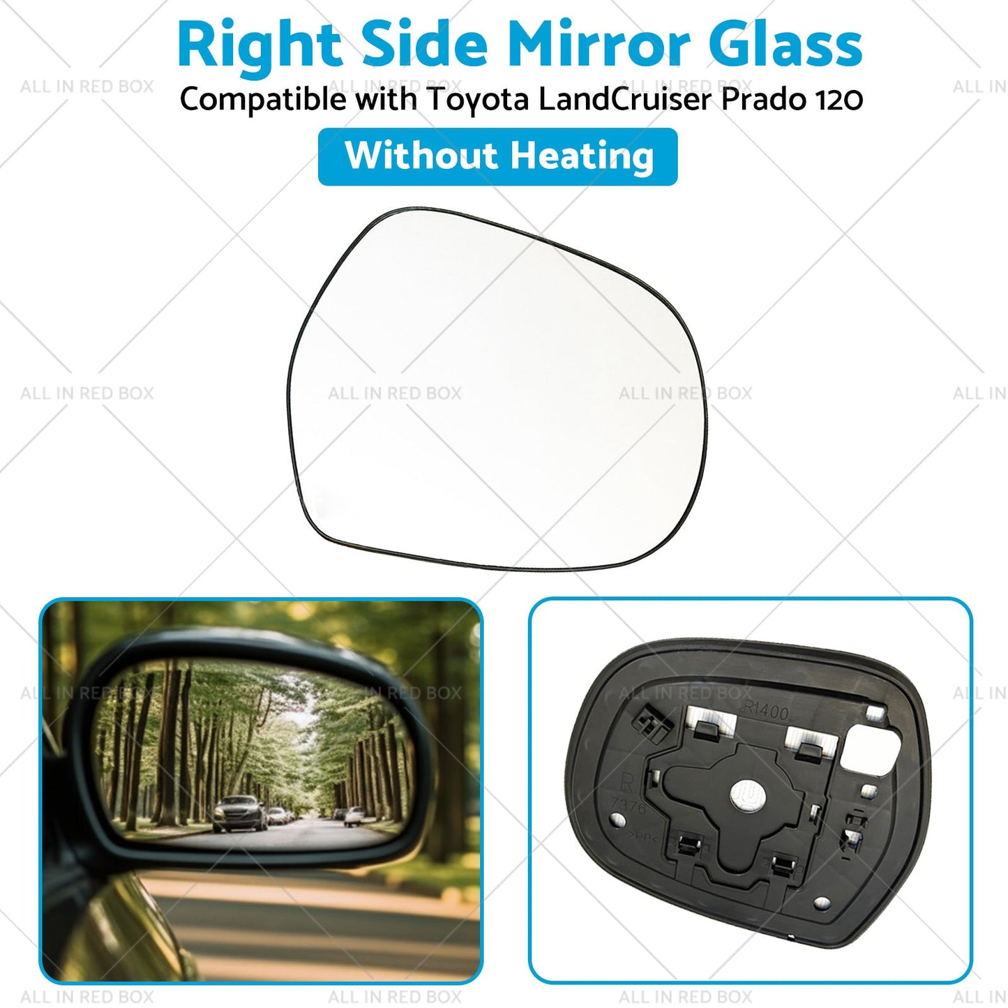 Right Mirror Glass Suitable for Toyota LandCruiser Prado 120 03-09 NO Heated RH-4