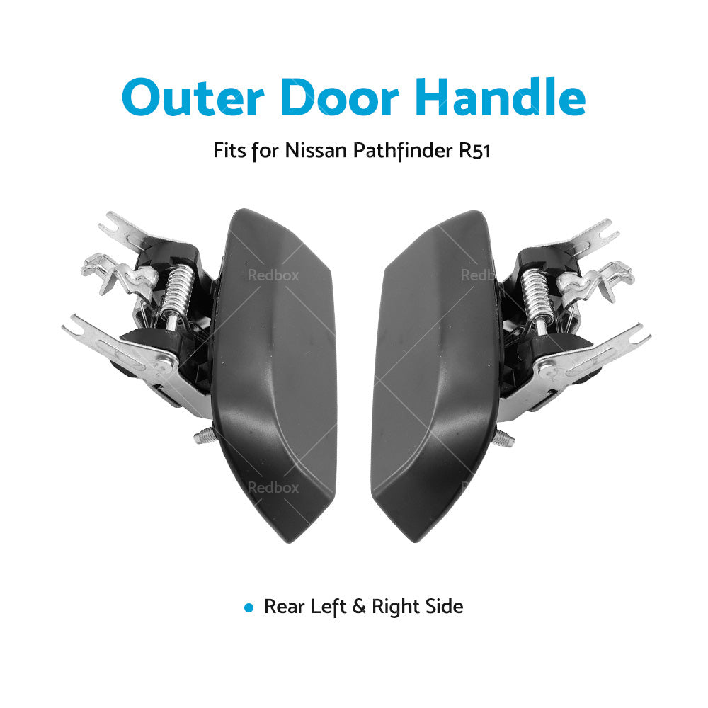 Rear Pair LH and RH Outer Door Handle Fits For 2005-2013 Nissan Pathfinder R51-2