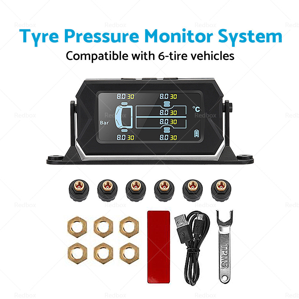 Tyre Pressure Monitoring System 6 Wheel Sensor for Caravan Truck Trailer Solar-2