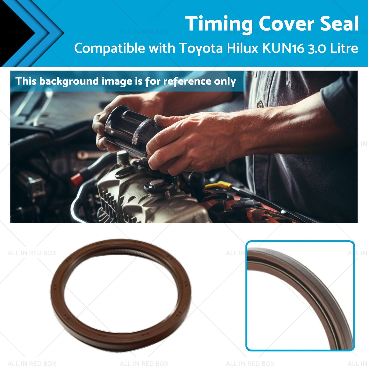 KUN16-1KDFTV Timing Cover Seal Suitable for Toyota Hilux KUN16 3. 0 Litre 05-15-0