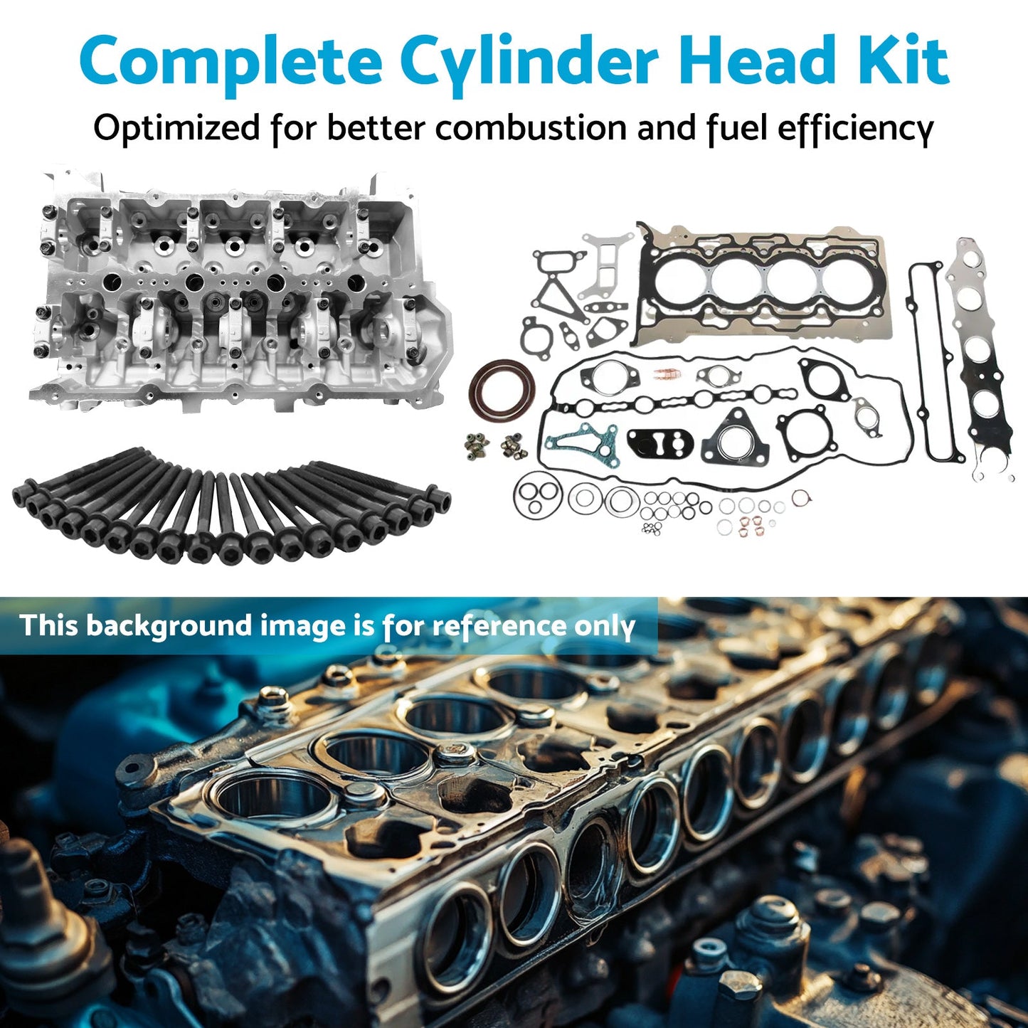 Complete Cylinder Head Kit w/ Gaskets Bolts Suitable For Mitsubishi Triton 4N15-2