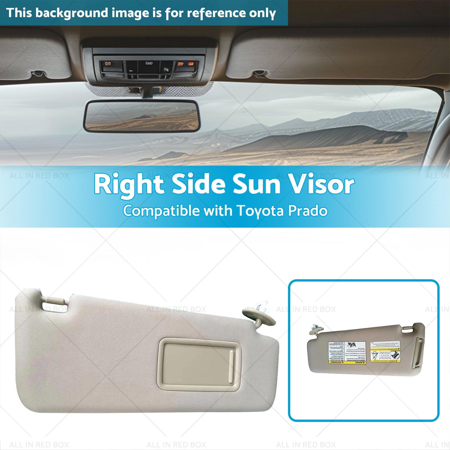 74310-35A91-E1 Right Side Sun Visor Suitable for Toyota Prado 10-23-2