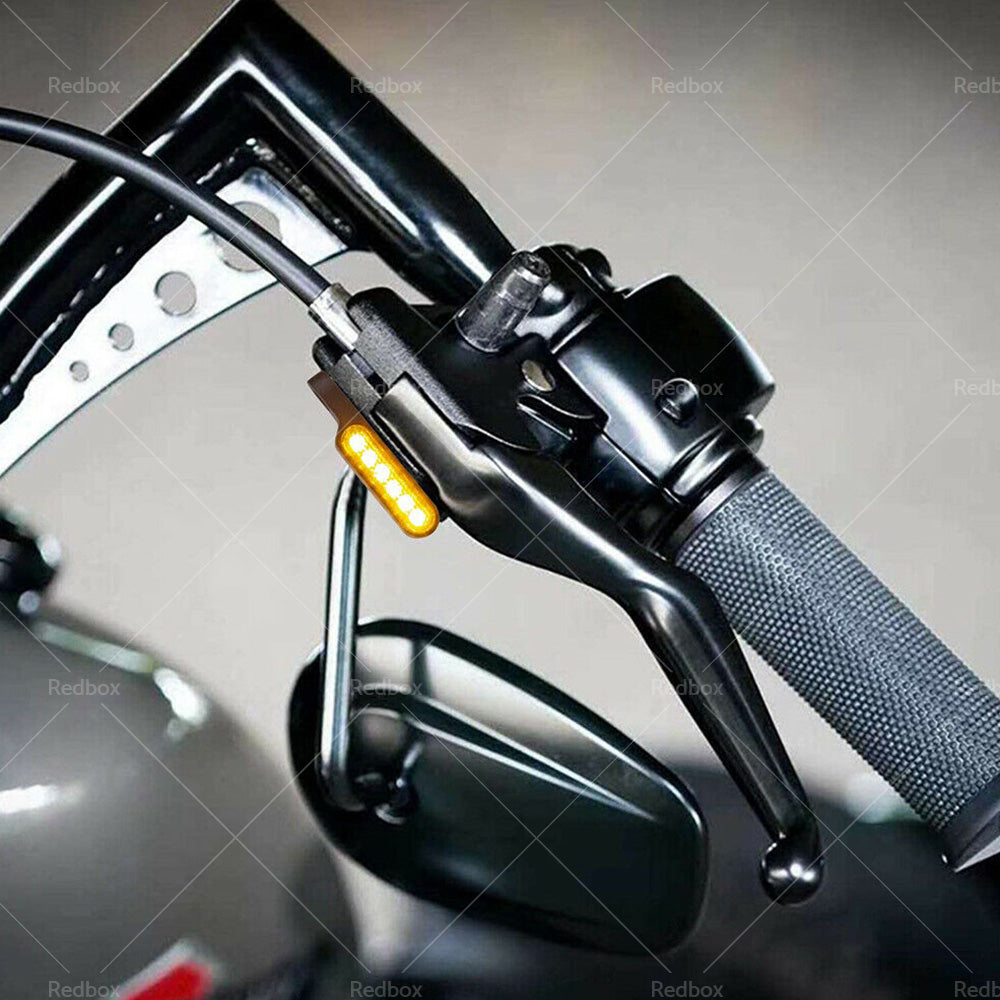 6 LED Mini Motorcycle Front Turn Signal Indicator Amber Light For Harley Chopper-2