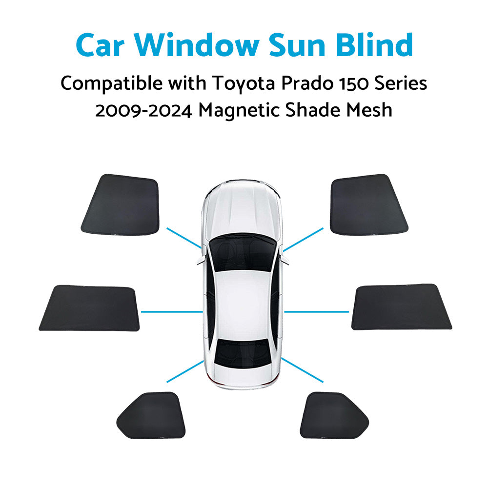 Car Window Sun Blind for Toyota Prado 150 Series 2009-2024 Magnetic Shade Mesh-0