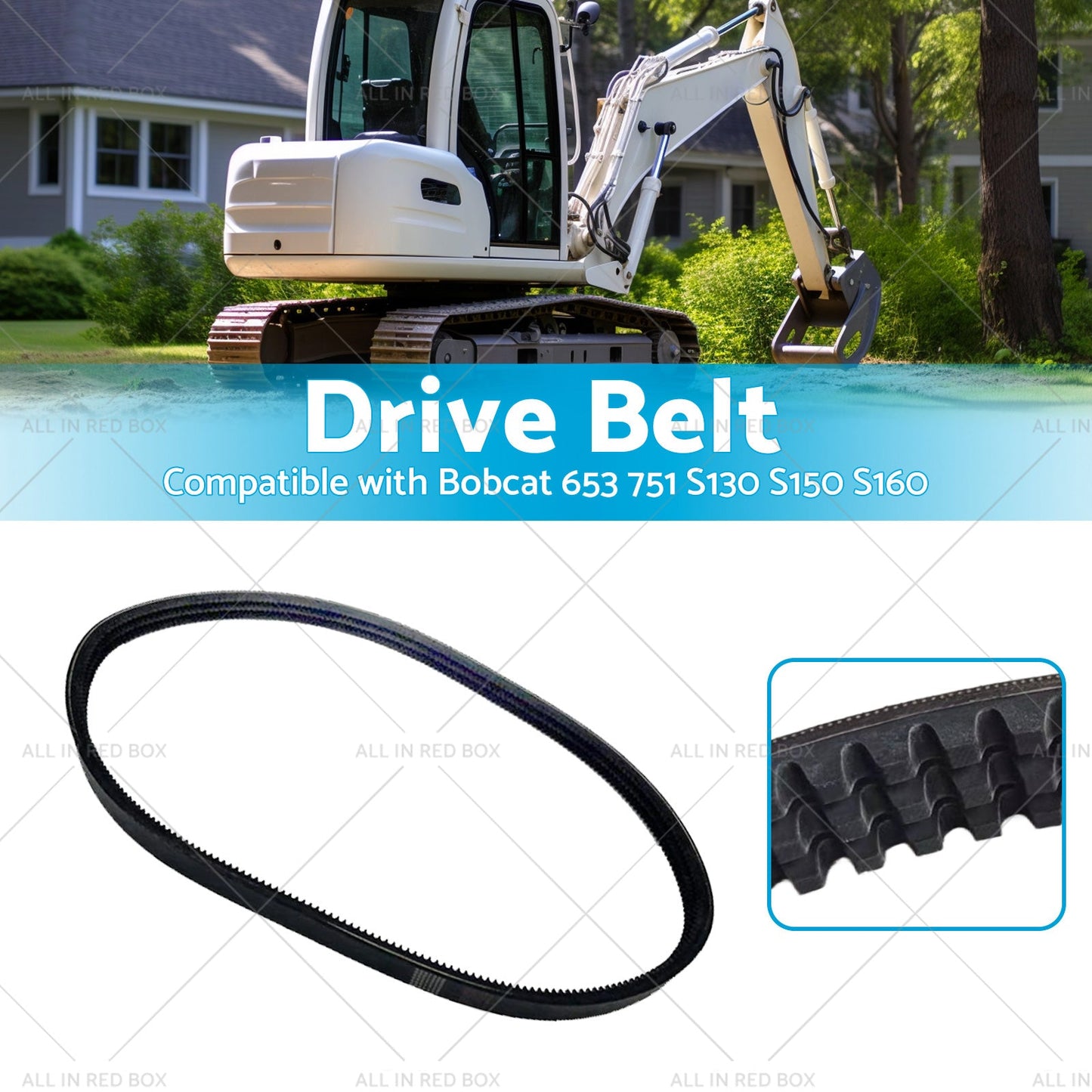 Drive Belt Suitablefor Bobcat Main Hydraulic Pump EPDM 653 751 S130 S150 6667322-2