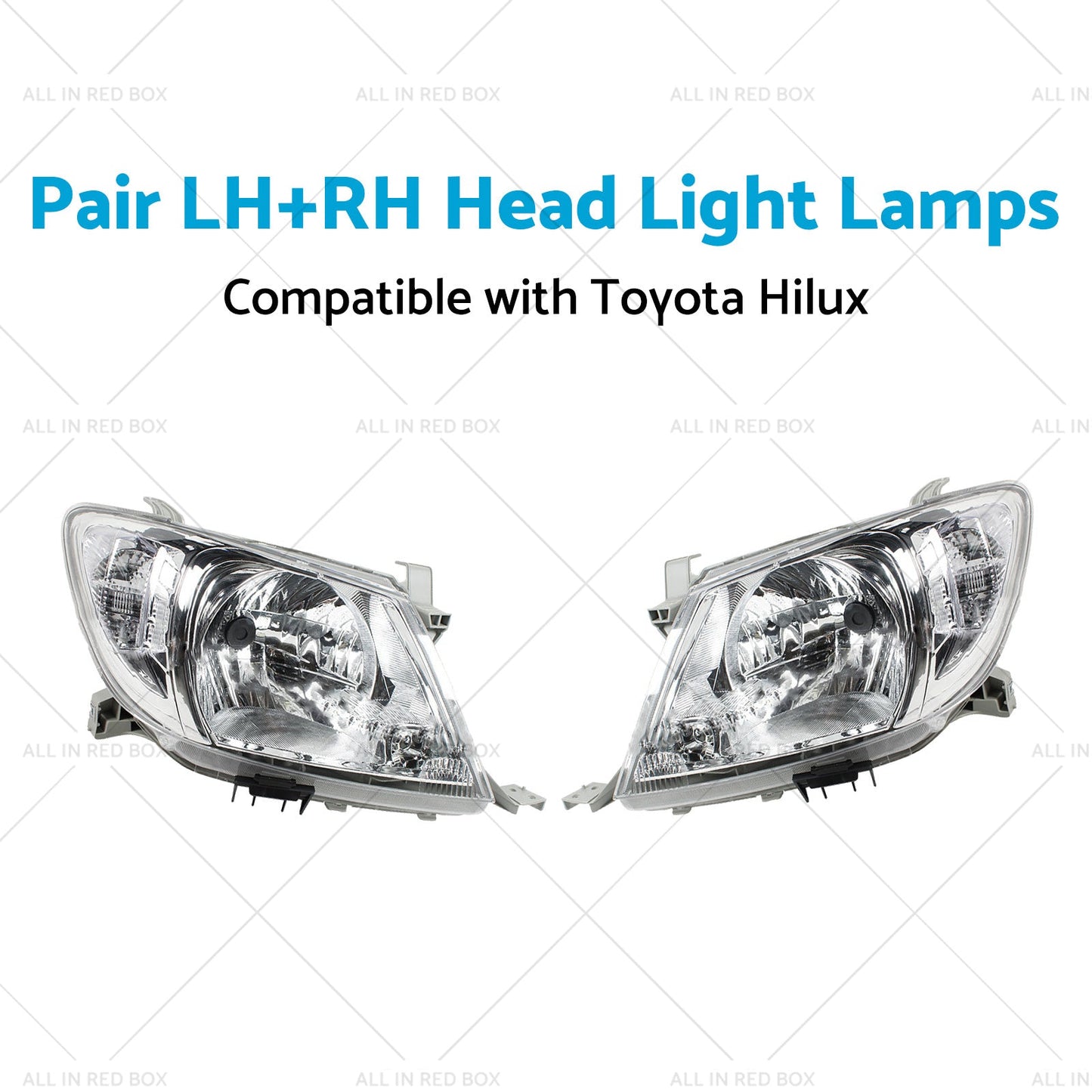 Pair LHRH Head Light Lamps Suitable for Toyota Hilux Ute 2008-2012 2WD 4WD-3
