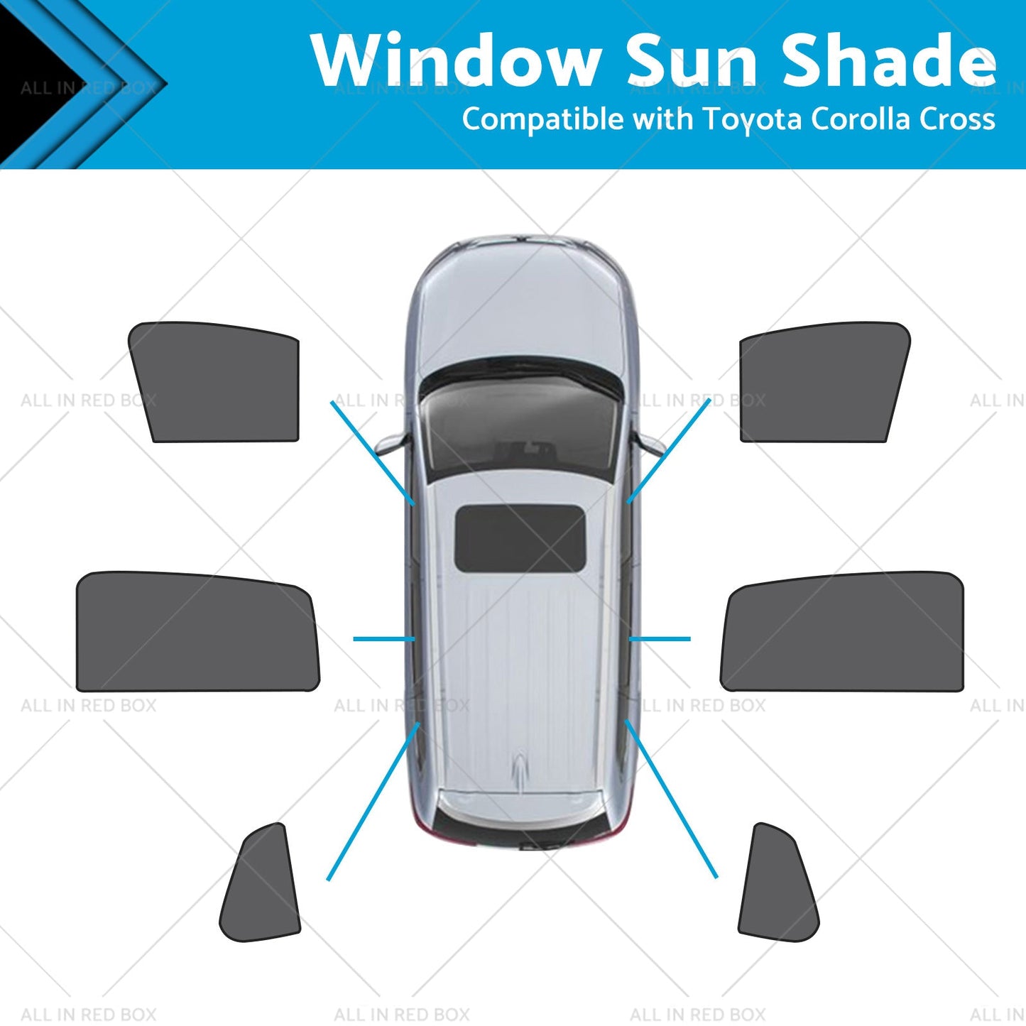 Front Rear Port Window Magnetic Mesh Sun Shade Suitable for Toyota Corolla Cross-0