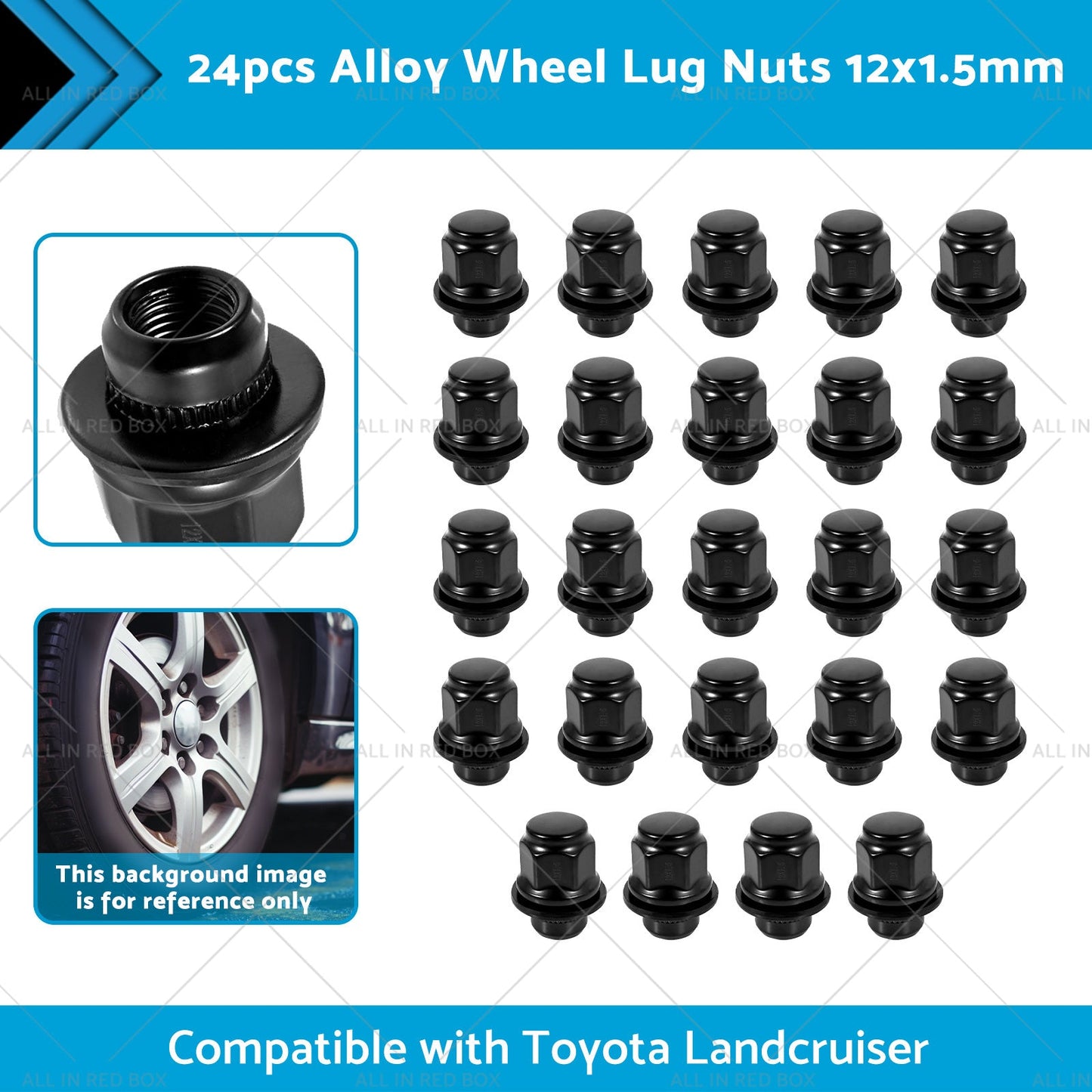 24pcs Extreme 12x1. 5mm Alloy Wheel Lug Nuts Suitable for Toyota Landcruiser 200-1