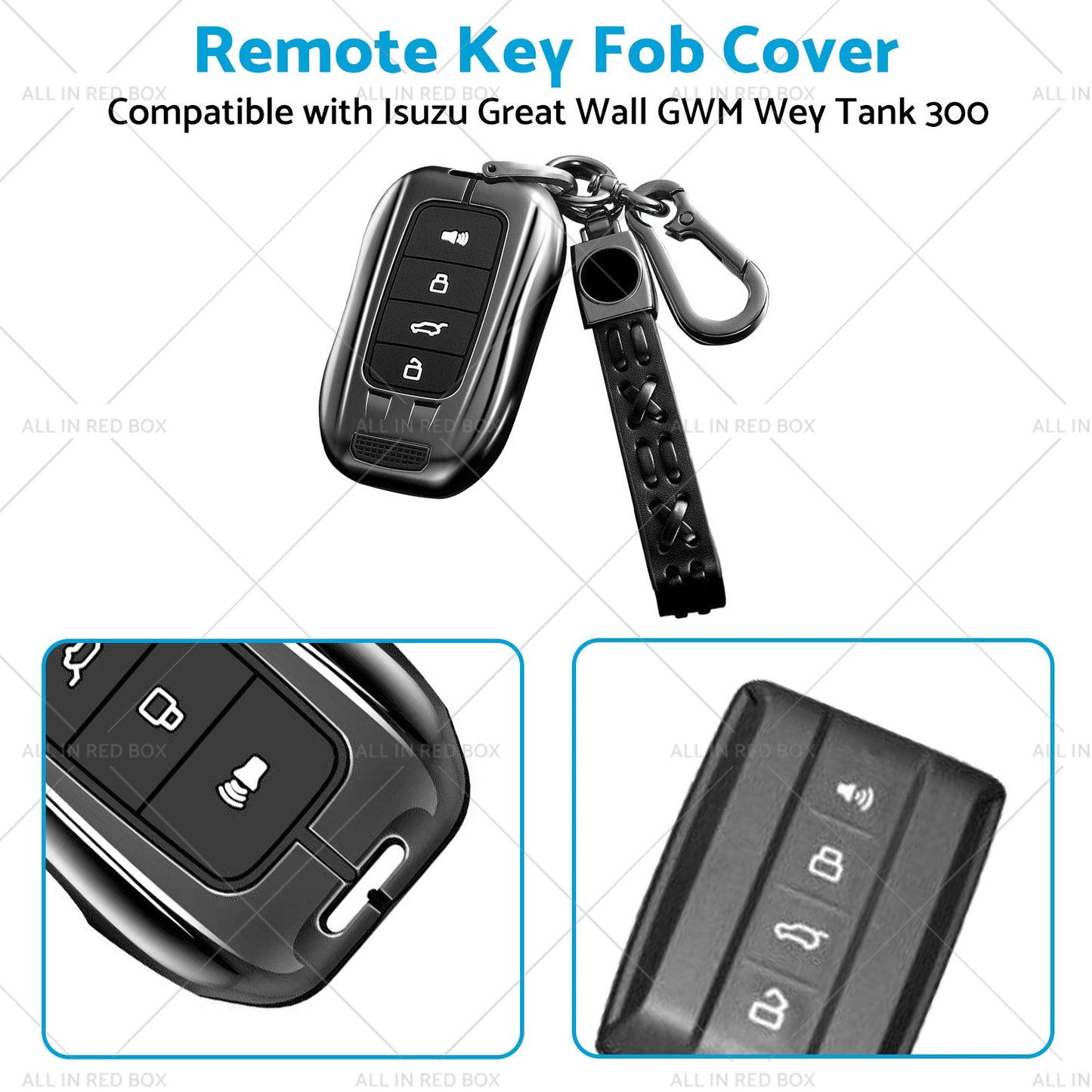 Alloy Car Remote Key Fob Cover Key Case Suitable for Great Wall GWM Wey Tank 300-3