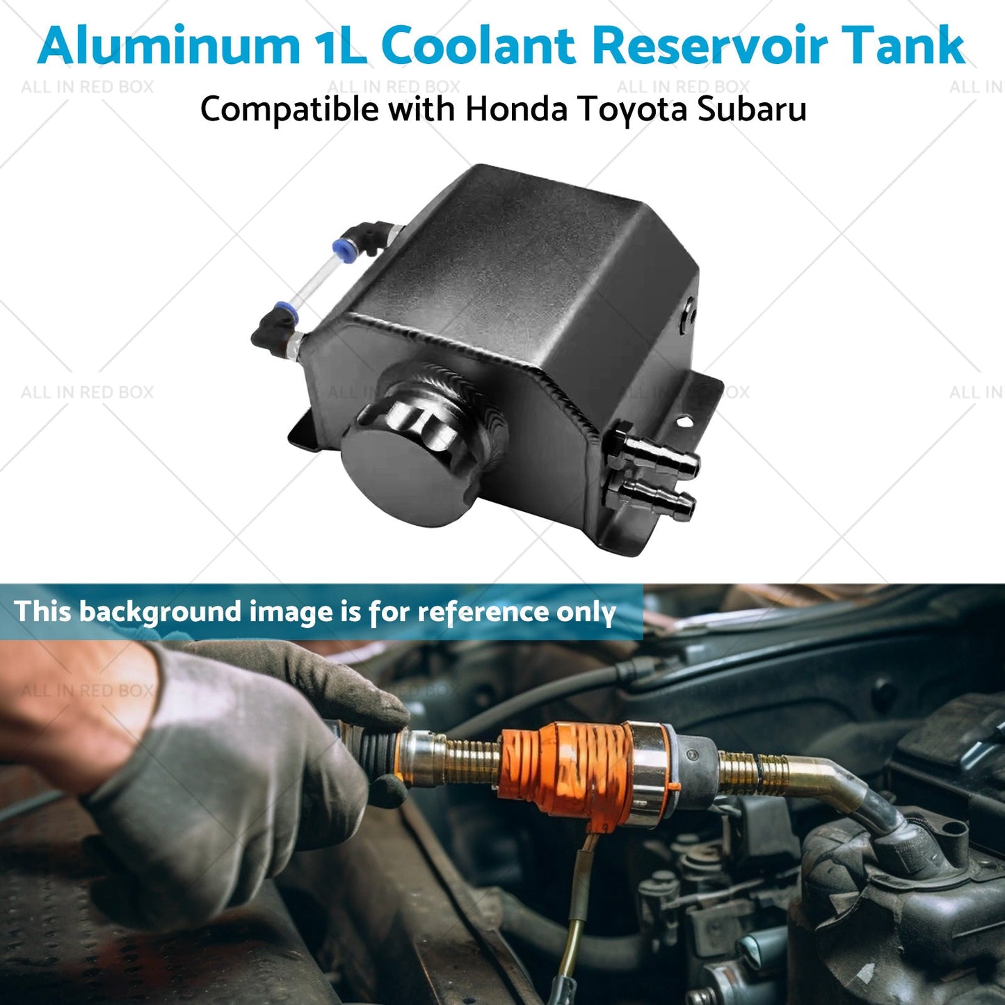 1L Aluminum Coolant Reservoir Tank Coolant Overflow Bottle Recovery Water Tank