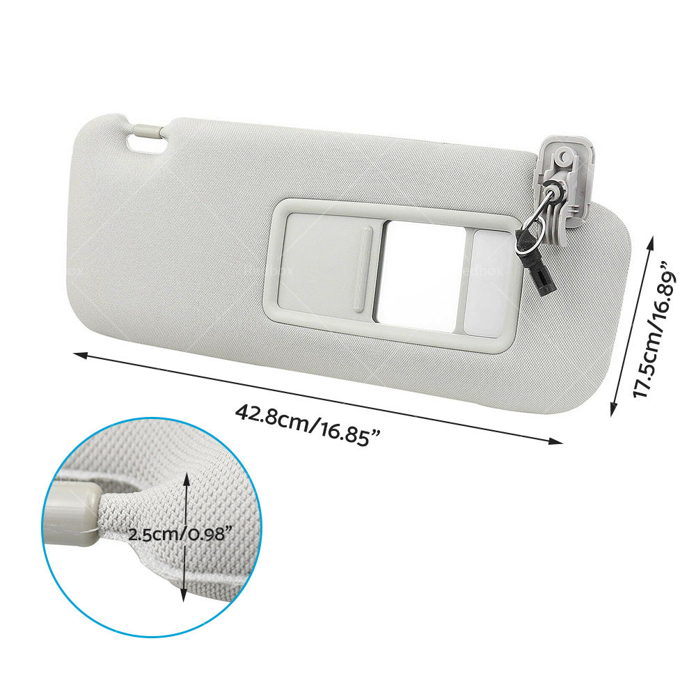 1 Pair Car Sunvisor Sun Visor Gray Front RH and LH Fits For Mazda CX-9 2010-2015-3
