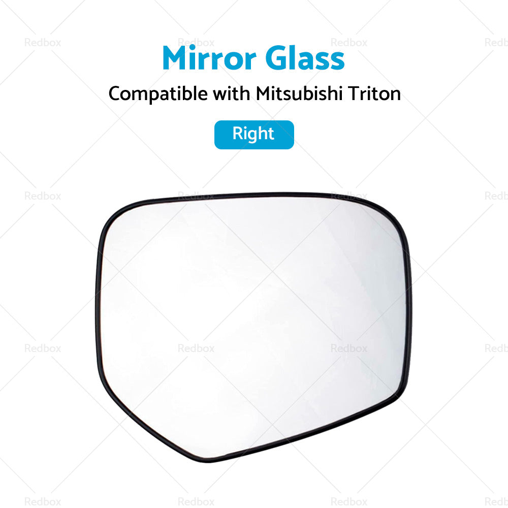 FRONT RIGHT SIDE MIRROR GLASS W BACK PLATE SUITABLE FOR MITSUBISHI TRITON 06-15