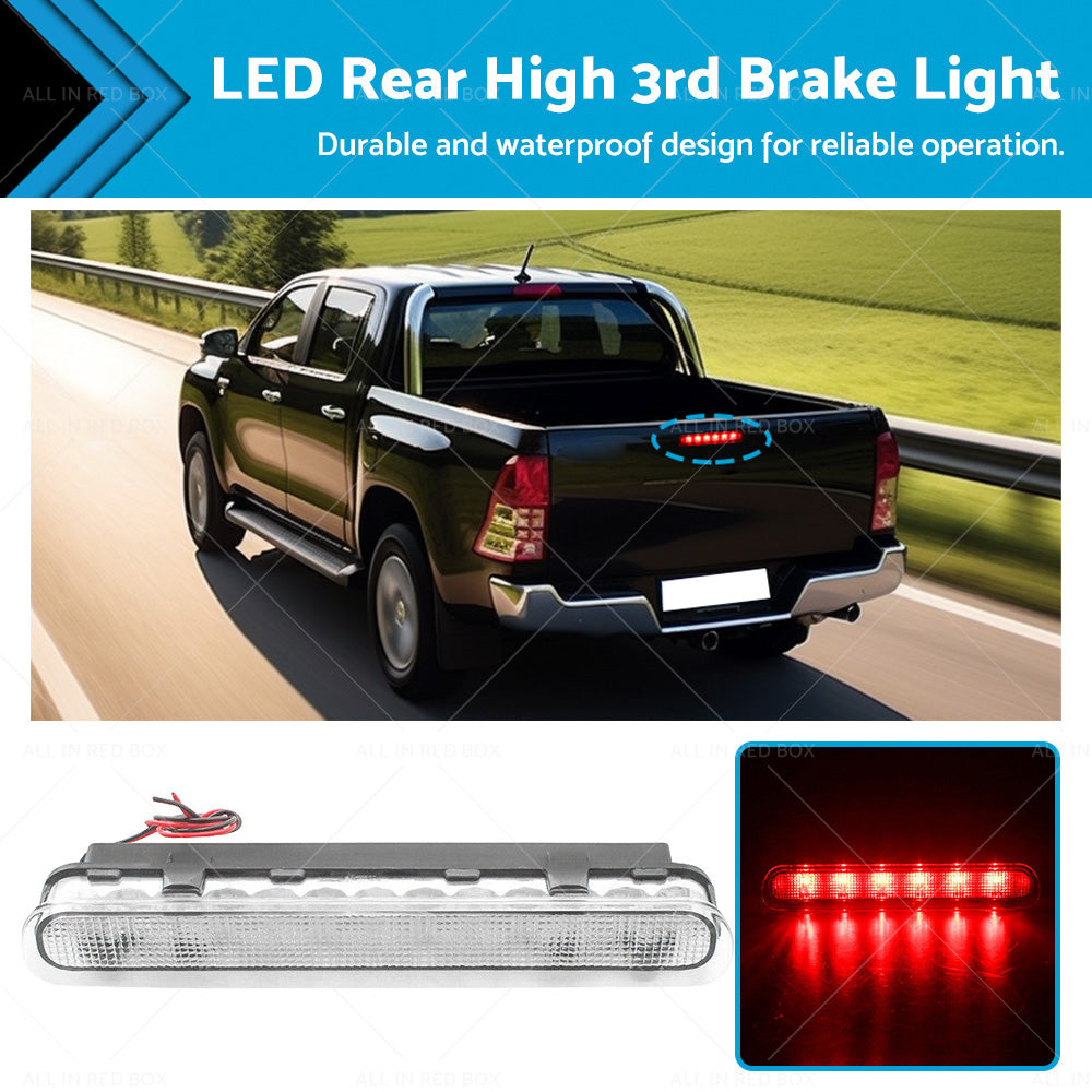 1x LED Rear High 3rd Brake Light Clear Suitable For Toyota Hilux VIGO SR5 04-15-0
