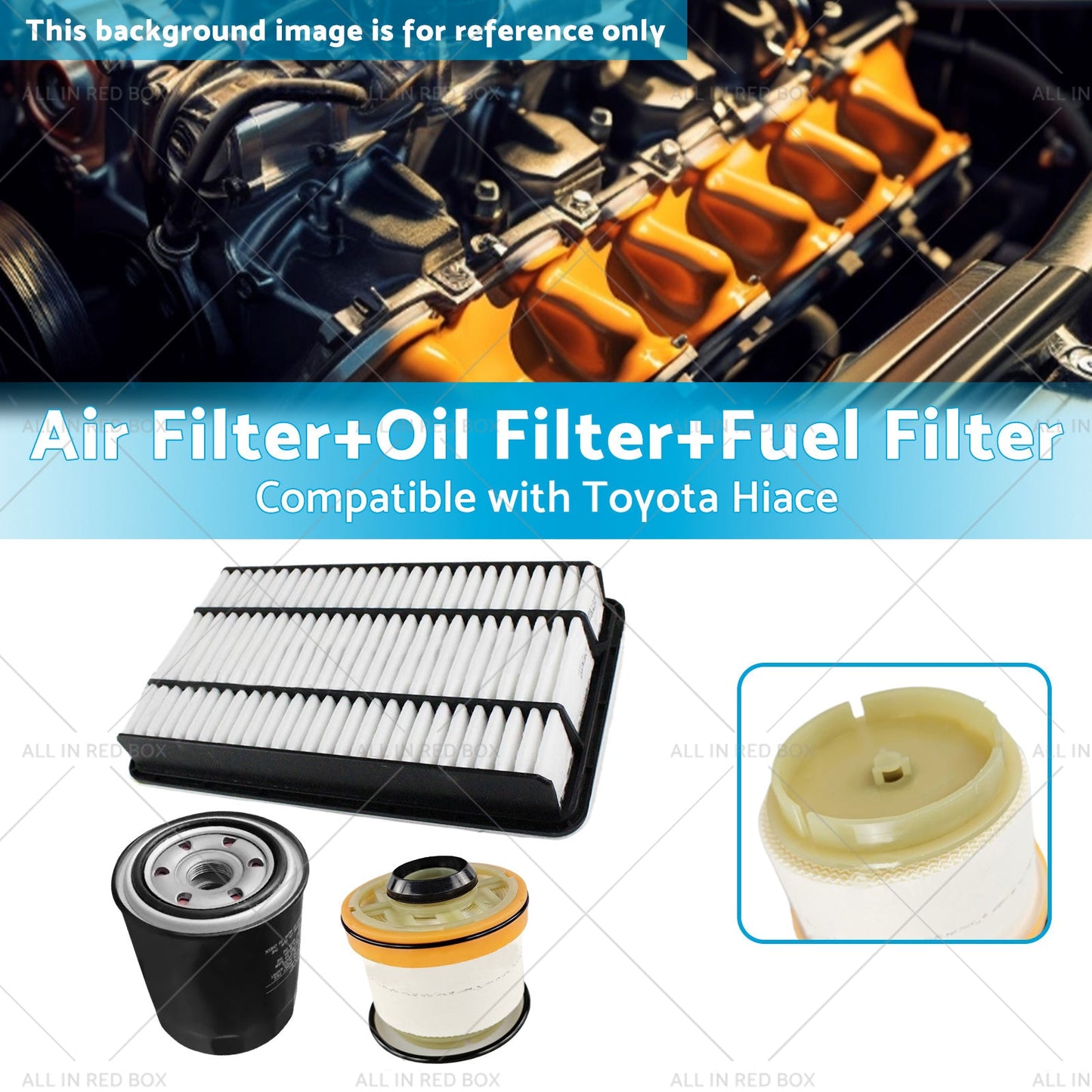 AirOilFuel Filter Kit Suitable for Toyota Hiace 3. 0L Turbo Diesel 3pcs-2