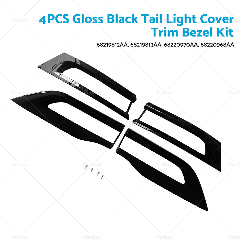 4PCS Gloss Tail Light Cover Trim Bezel Suitable For Jeep Grand Cherokee 14-20-1