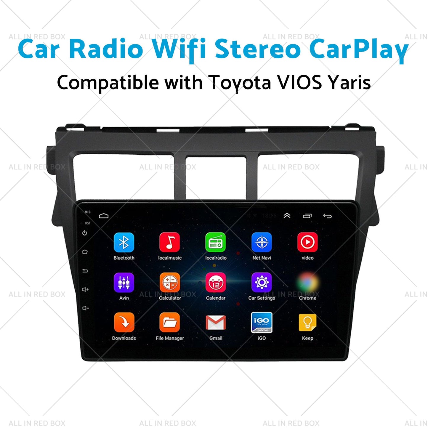 Android 13 Car Radio Wifi Stereo CarPlay Suitable for Toyota VIOS Yaris 07-12-4