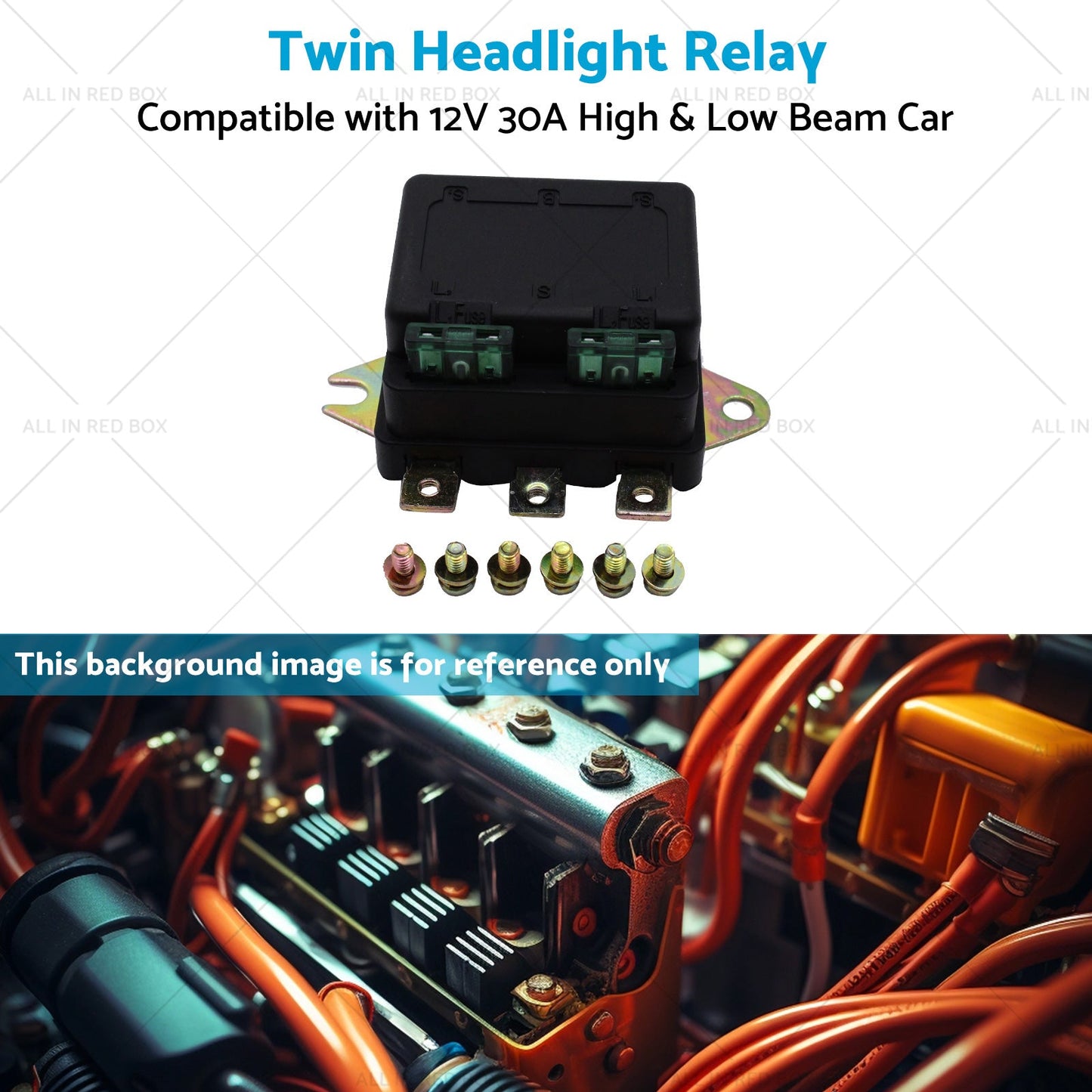 Universal Twin Headlight Relay 12V 30A High and Low Beam Car Accessory NLR-132