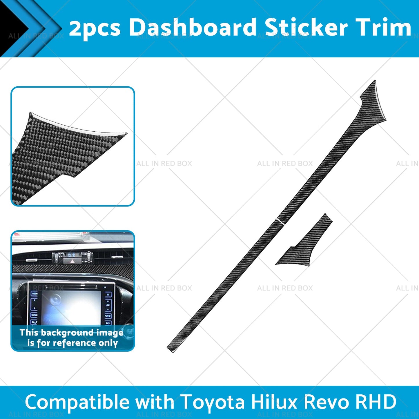 Carbon Fiber Dashboard Sticker Trim Suitable For Toyota Hilux Revo 2015-2023 RHD-1